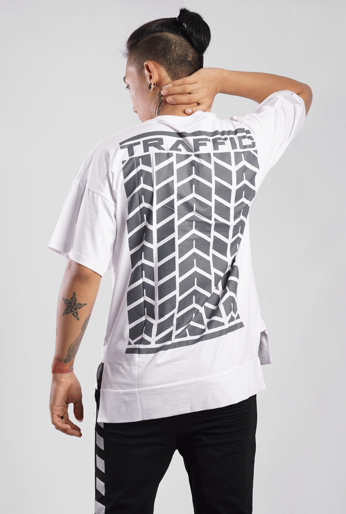 YGN TRAFFIC TYRE Design T-shirt White (boy)